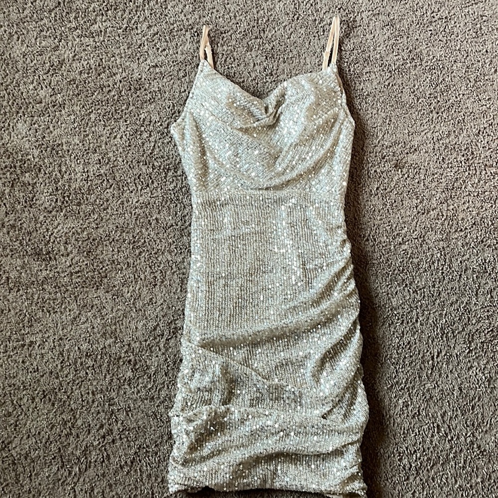 Hello Molly Sparkly Silvery/Gold Dress(Never Worn)